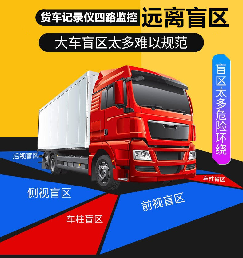 10inch Passenger and Cargo Vehicle Four-Way Monitoring Display Screen MP5 All-in-One Machine IPS High-Definition Reverse Camera Recorder Voice-Controlled Version