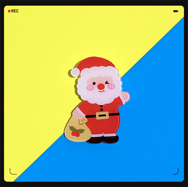 Creativo lindo Navidad broche estudiante de dibujos animados bolsa accesorios DIY pin Santa Claus insignia decoraciones