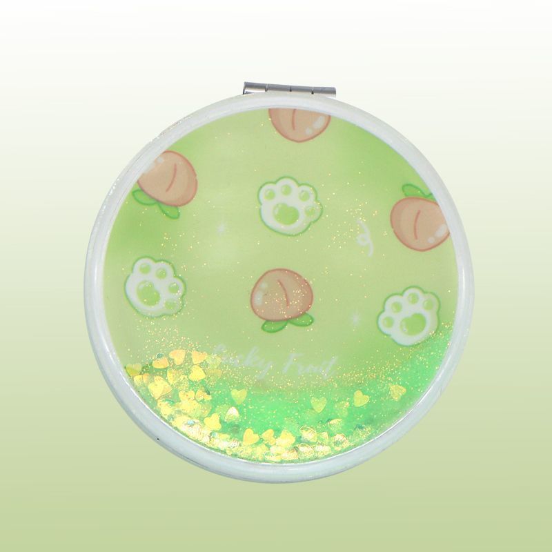 猫爪化粧鏡高颜値日系かわいい流砂鏡学生携帯両面折り畳み化粧鏡子供|undefined