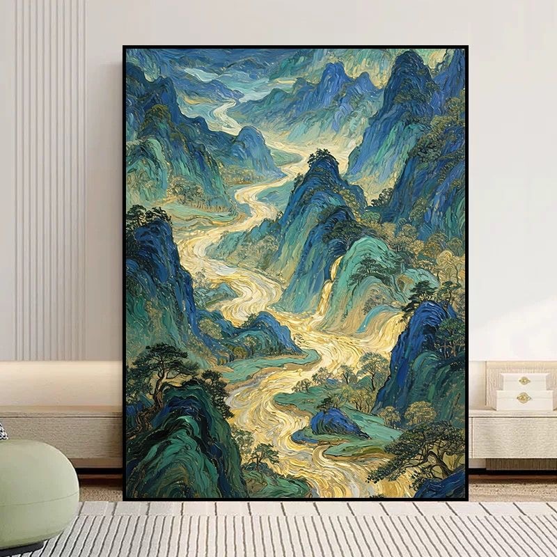 中国风数字油画diy小众自然风景填色油彩画卧室挂墙房间装饰画|undefined