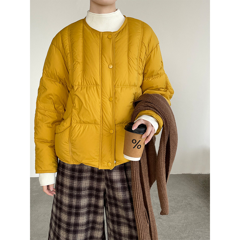 Taochuan Korean-Style Knitted Shawl White Duck down Short down Jacket for Women 25 New Versatile down Coat 3782