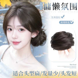 假发丸子头女仿真发直发圈懒人古风盘发花苞头自然蓬松高颅顶发髻
