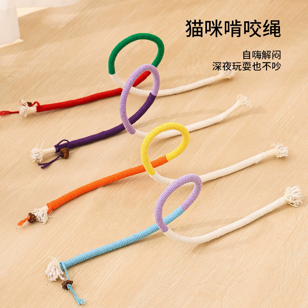 Кошка кусает веревку Кошка Мятная игрушка с привет