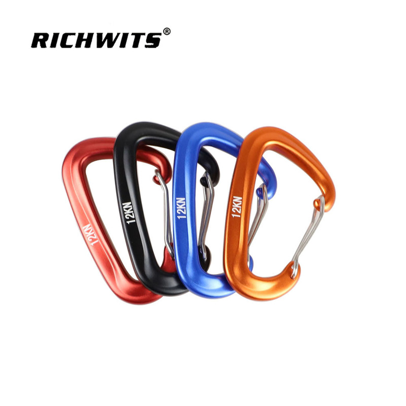 12KN aviation aluminum D type mountaineering buckle rock climbing fast hanging hammock buckle yoga buckle outdoor products hanging hook
