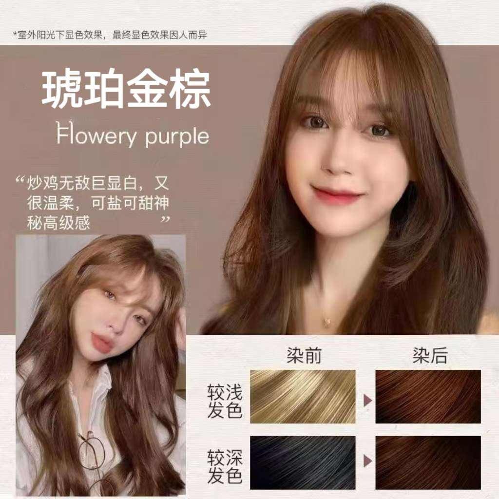 Han Dian tintes para el cabello esencia de cinco veces de color de color de tinta batílica para cubrir el cabello blanco 120ml × 2 herramientas