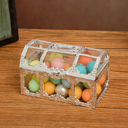 European style hollow golden candy box treasure box shape wedding candy box creative candy box silver wedding supplies wholesale