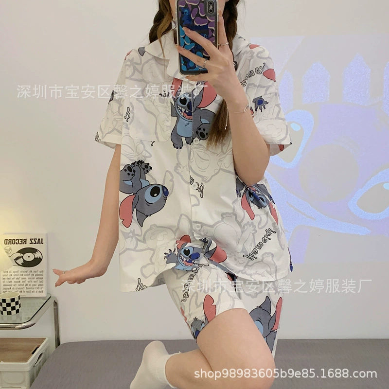 Пижамный комплект Brand Fresh: шорты и тонкий кардиган, короткий рукав, японско‑корейский стиль
