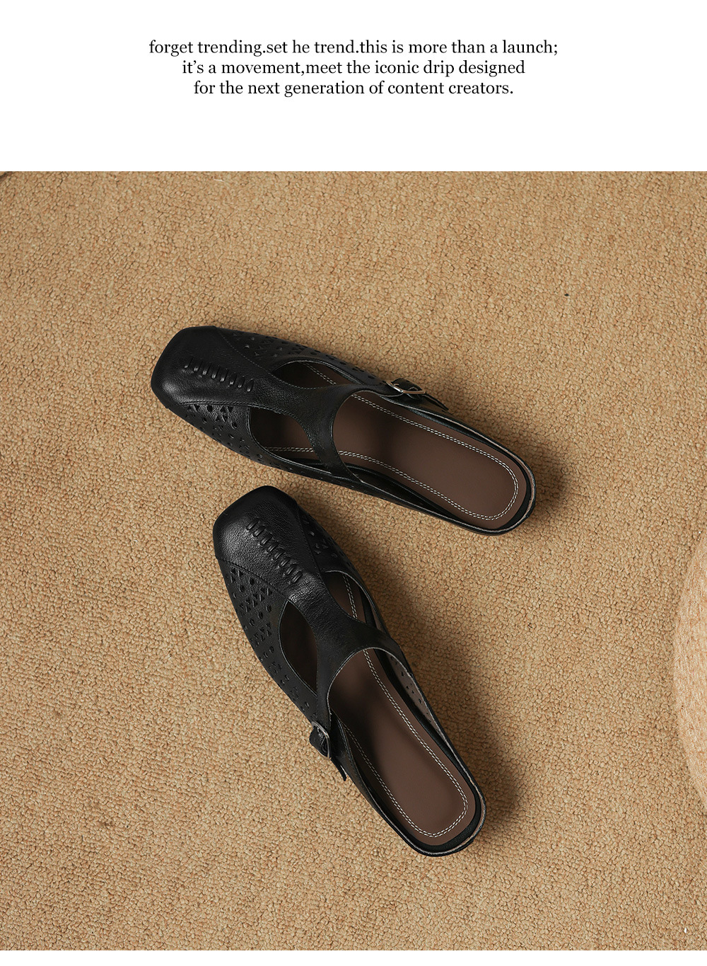 Dép sandal nữ xỏ ngón đế bệt quai chữ T đục lỗ mùa hè — đen chi tiết 21