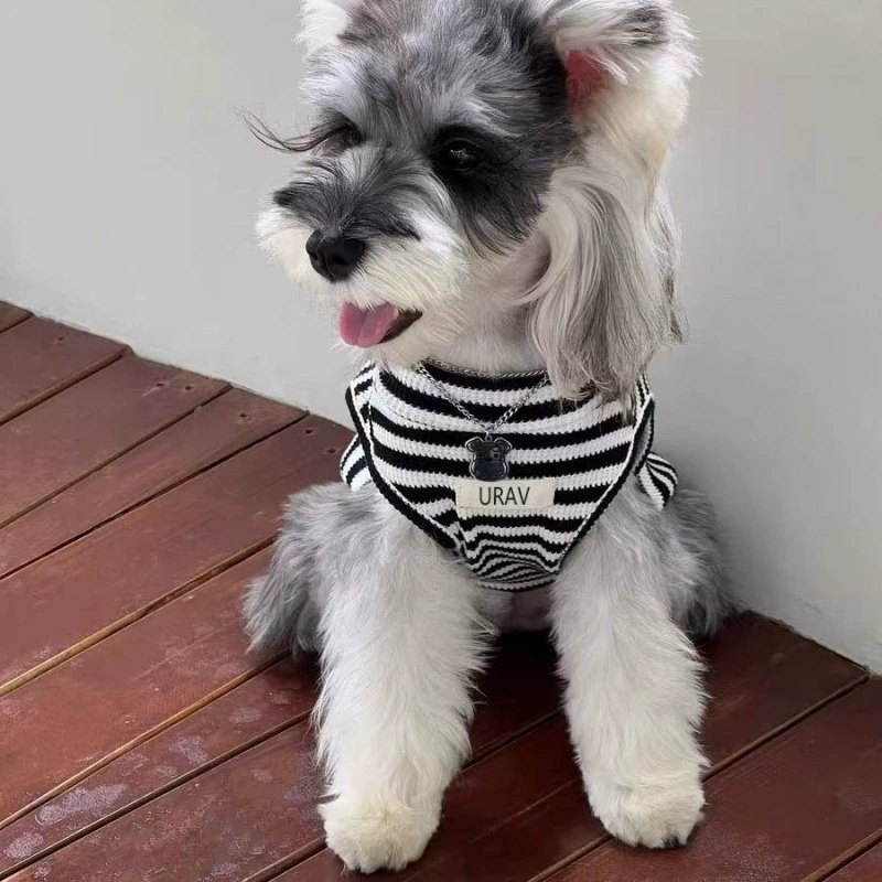 Одежда для собак для домашних собак весной и летом тонкий анти-выпадения волос милый полосатый рубашка жилет маленький щенок Тедди Шнауцер