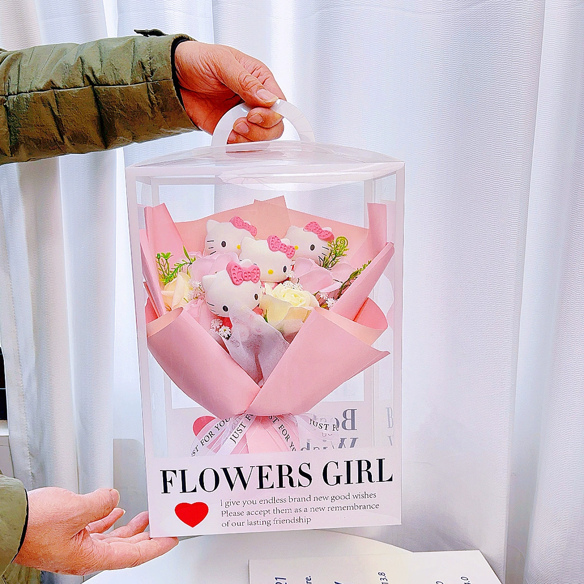 Hello kitty, handheld soap contains rose, gift box for St. Valentine's Day, (Cross-border trading), Birthday gift