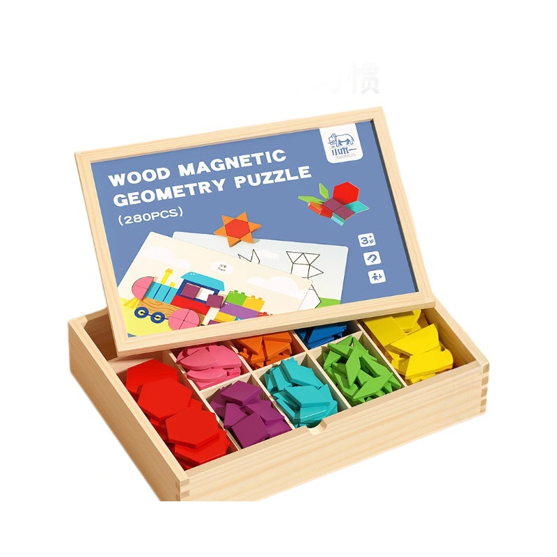 Rompecabezas cuidadosamente seleccionados Juguetes para niños Tablero de dibujo magnético de doble cara de animales Rompecabezas magnético de madera para niños