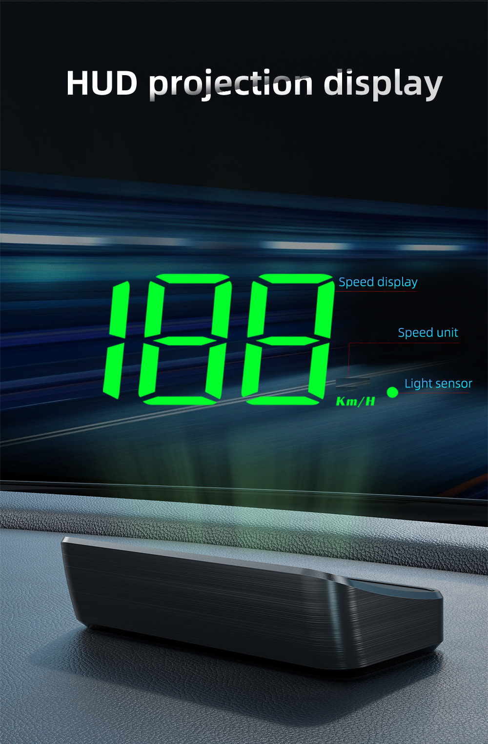 M2 New Universal HUD Head-Up Display Car GPS Speedometer KM/MPH High-Definition Display Screen Manufacturer