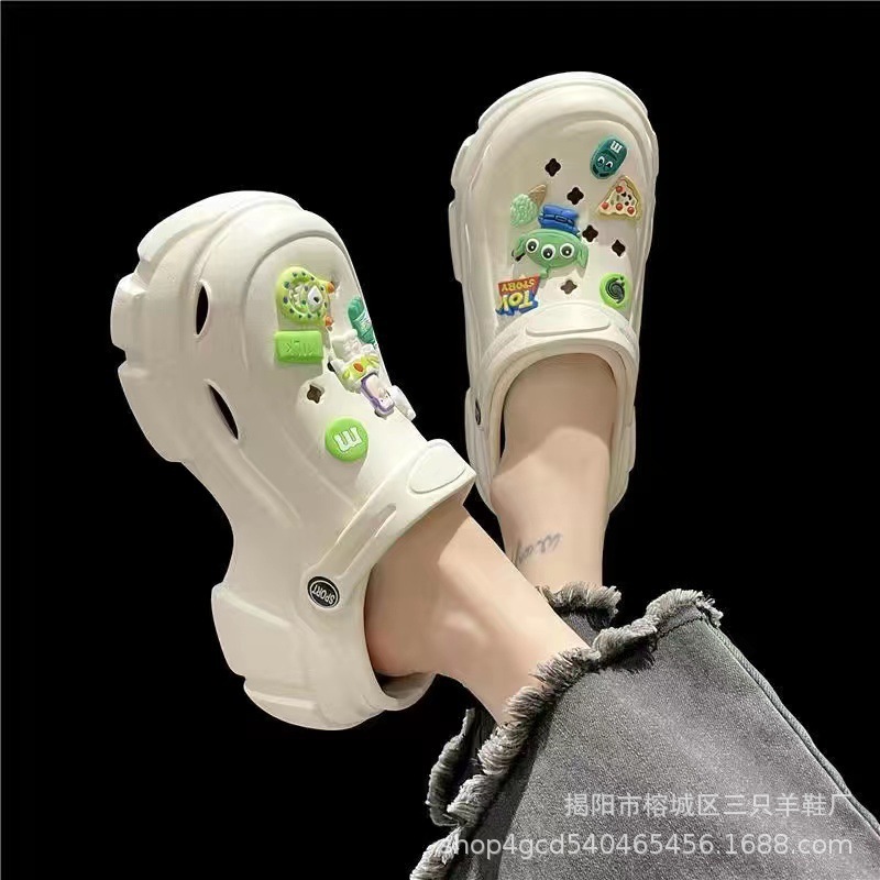 厚底洞洞鞋女款新款增高防滑时尚网红爆款沙滩凉拖鞋外穿夏季|undefined