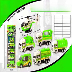Children's Rebound Toy Truck Engineering Truck Color Box Military Fire Truck Set Environmental Protection Truck Little Train Racing Car Battle Truck