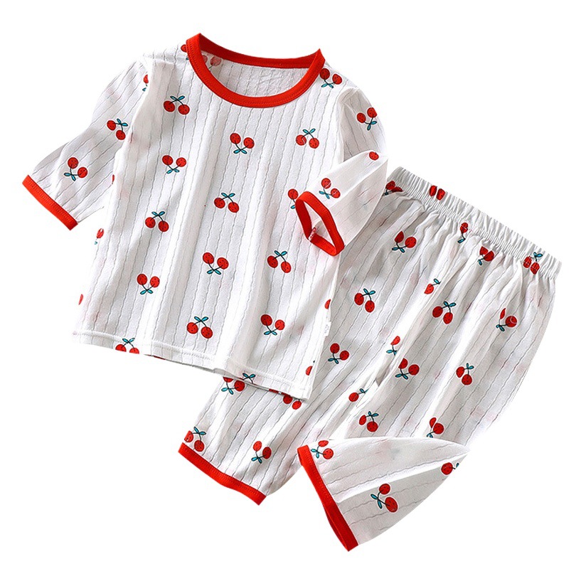 Traje de servicio a domicilio para niños, verano de algodón puro, nueva ropa para niños, pijamas de verano para niñas, ropa delgada con aire acondicionado, ropa para niños