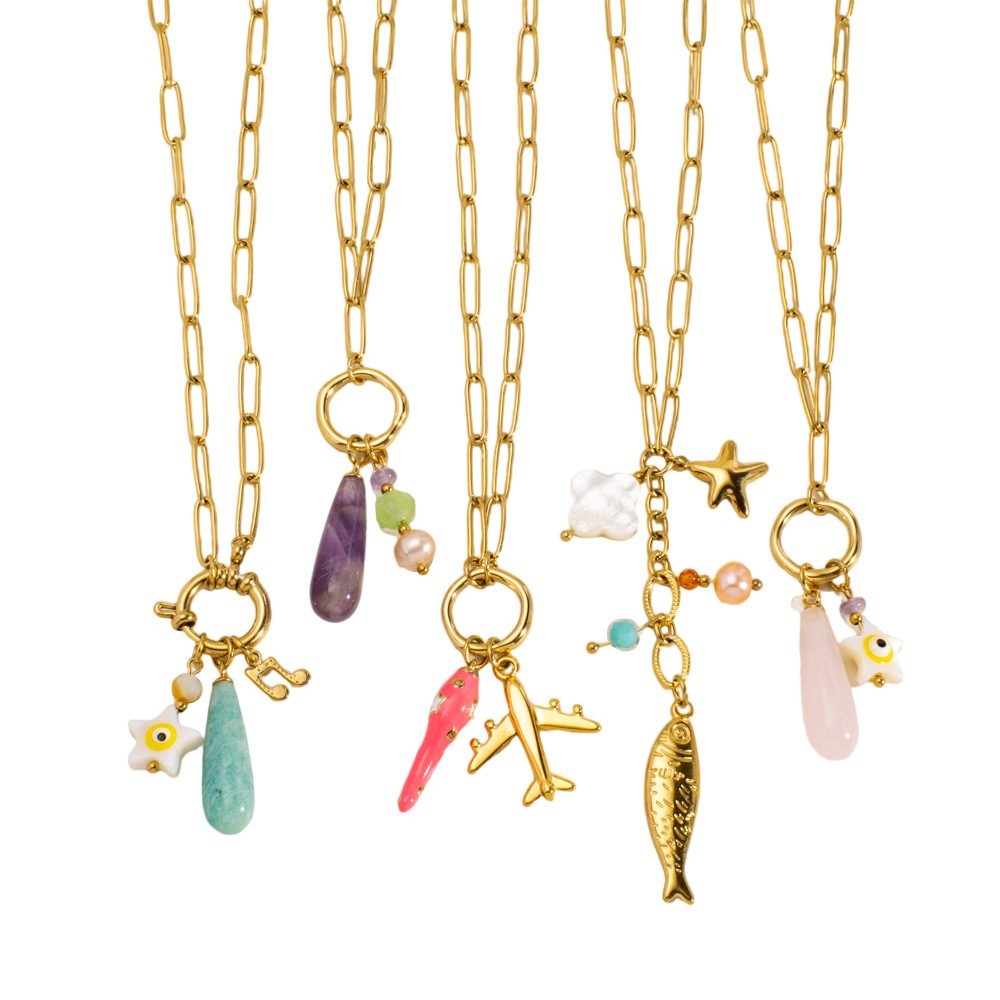 Klobige Halskette Mit Anhängern Für Damen Und Mädchen_voghion.com