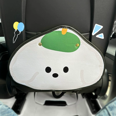 Green Hat Puppy Car Anti-kick Pad Universal Rear Seat Seat Back Anti-dirty Protective Pad Car Rear Seat Protective Pad (Chair back anti-kick pad) - 1-green-hat-puppy