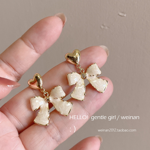 Cute fashionable universal trend earrings with bow
