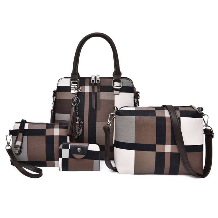 New style four-piece handbag set, European and American handbag, women's trend single-shoulder cross-border wholesale, women's bag consignment, crossbody bag undefined