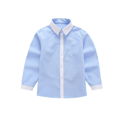 Children's blue school uniform, blue class uniform for kids, blue long-sleeved children's school uniform, blue primary school class uniform in blue.
