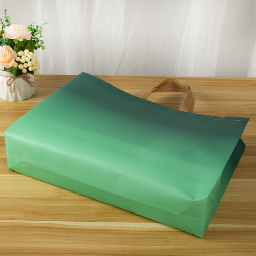 Gradient color clothing store handbag coated thickening non-woven bag women's shopping bag gift hand bag