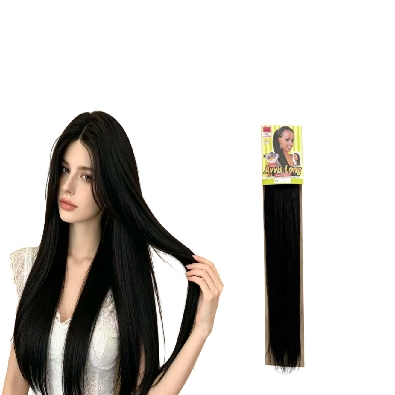 Comercio exterior transfronterizo Europa y América África fibra química pelucas de cabello ganchillo cabello de baja temperatura filamento largo recto fuente de fuerza de fábrica de venta caliente