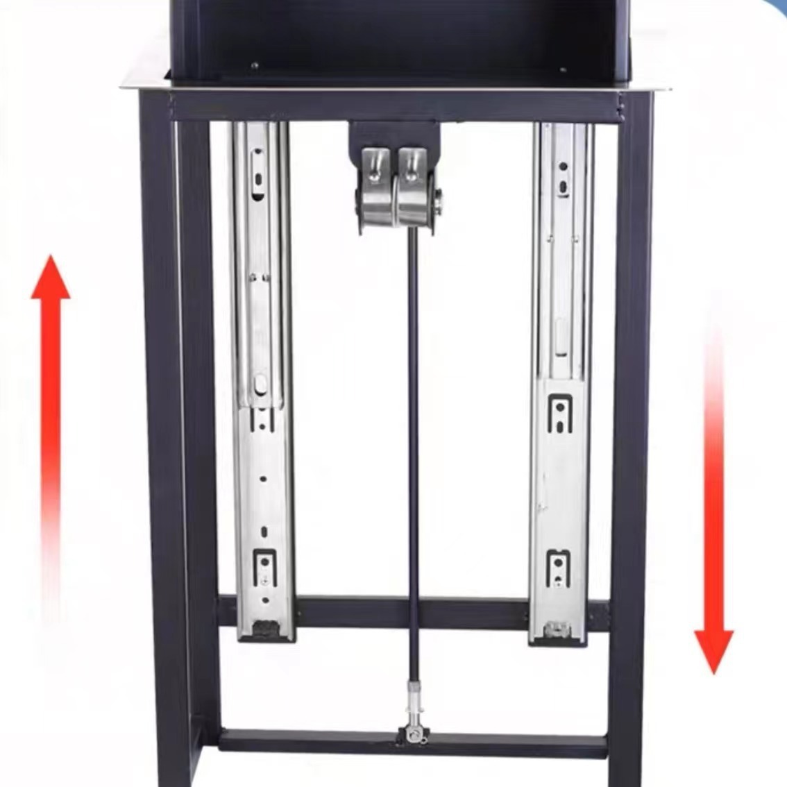 Inteligente gabinete de cocina mesa eléctrica arriba y abajo elevación condimento cesta Acero inoxidable condimento rack ascensor