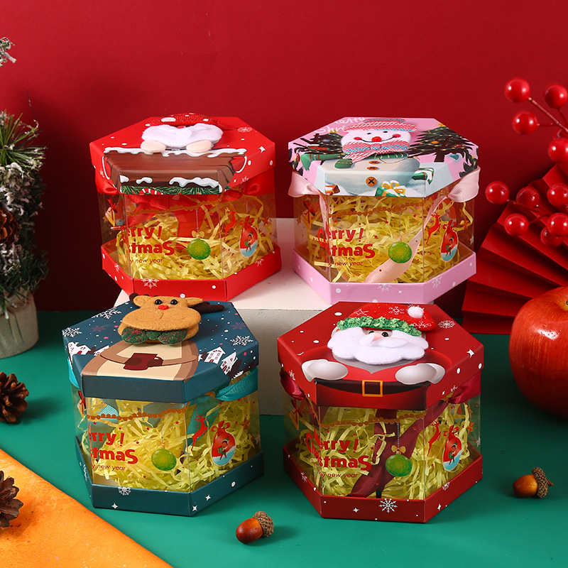 跨境圣诞盒平安夜圣诞礼盒现货创意礼物圆形亚克力球透明苹果盒