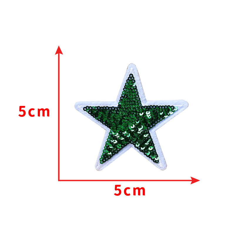 在庫あり 新品 カラフルな五芒星 スパンコール刺繍 布製ワッペン バッグ用パッチ 衣類用ワッペン 多用途刺繍ワッペン 卸売|undefined