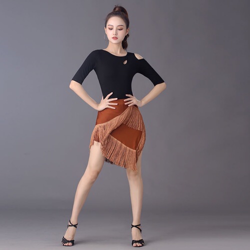 Latin dance skirt new practice clothing female adult skirt tassel skirt bottoms competition dance performance clothing
