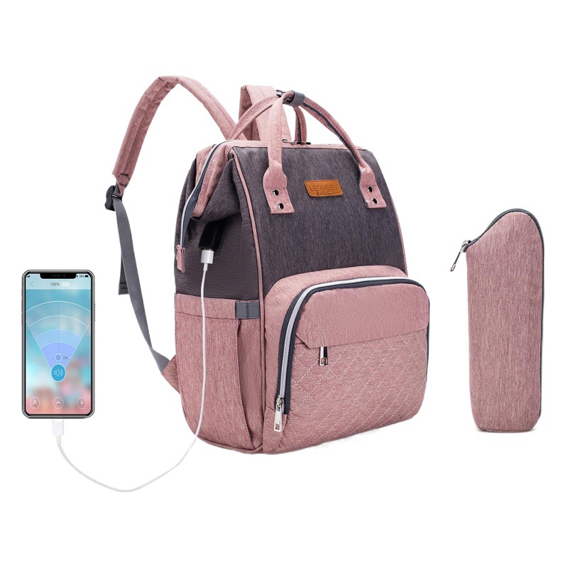 LEQUEEN Fashion Mummy Bag Multi-function Backpack Large Capacity Backpack Mother and Baby Bag Factory Baby Bag