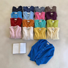 2025韩版早秋软糯银扣毛针织开衫韩系温柔风树莓粉毛衣外套女上衣