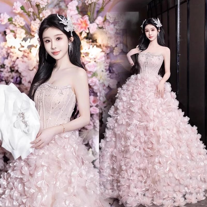 Pink Evening Gown, Robe, Dress for Women, 2026 New Style, Coming-Of-Age Ceremony, Birthday Party, Art Exam, Student Graduation Gown