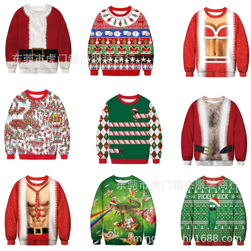 Cross-Border Grinch Christmas Sweater with Green Fur, Round Neck, Personalized, Warm, Long-Sleeved, Unisex, Casual and Versatile Cross-Border Grinch Christmas Sweater with Green Fur, Round Neck, Personalized, Warm, Long-Sleeved, Unisex, Casual and Versatile