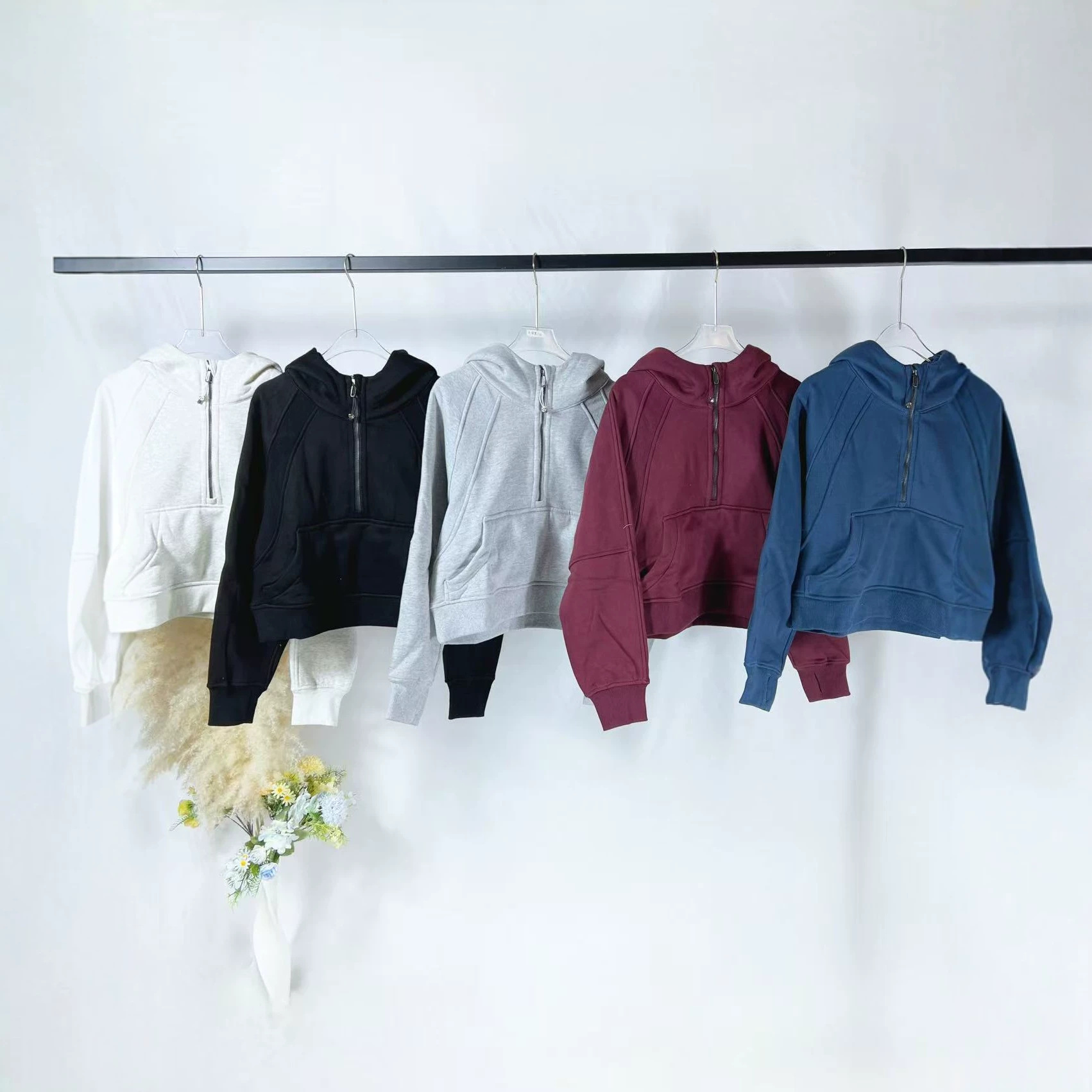 LU家同款女宽松外套scuba半拉链连帽衫卫衣休闲宽松瑜伽上衣外套