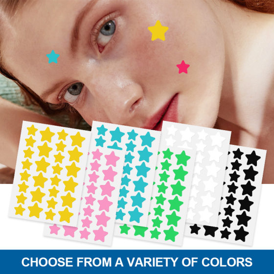 Cross-border Star Color Pimple Sticker Invisible Lightweight Hydrocolloid Pimple Sticker Skin-friendly Concealer Pit Pit Shaped Pimple Sticker