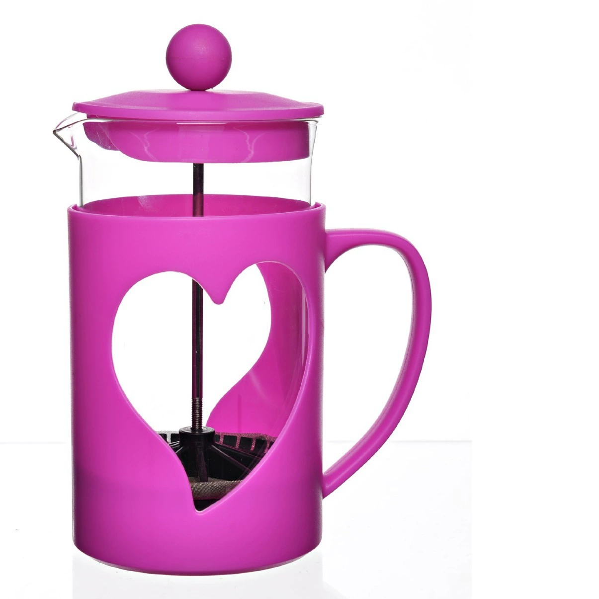 Чайник френч-пресс в форме сердца из боросиликатного стекла