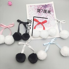 DIY蝴蝶结织带兔毛球5cm 织带对球  饰品服装辅料 箱包礼品内衣配