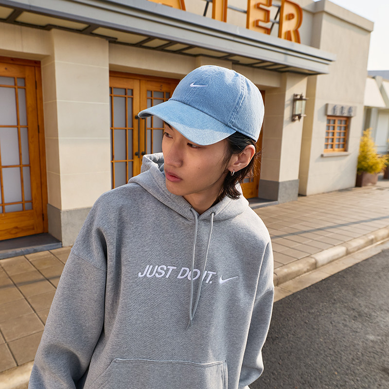 Nike Soft-Top Denim Sports Cap Spring Retro Patchwork Embroidery Simple Nike Club Hf0383 Nike Soft-Top Denim Sports Cap Spring Retro Patchwork Embroidery Simple Nike Club Hf0383