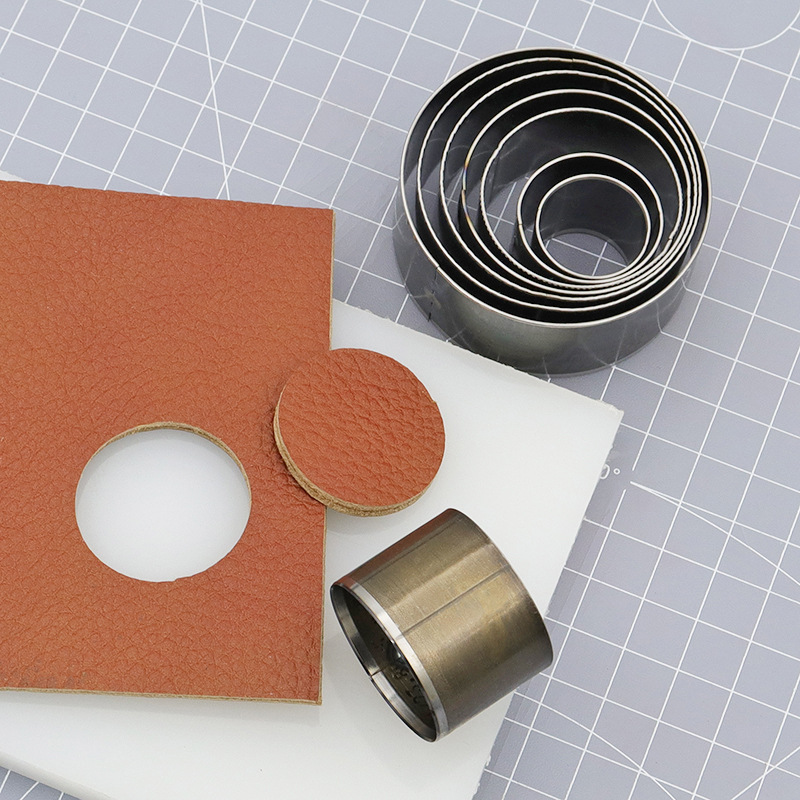 圆形刀模diy手工皮革切圆冲头手敲铃铛飞边20--50mm七个装打孔器