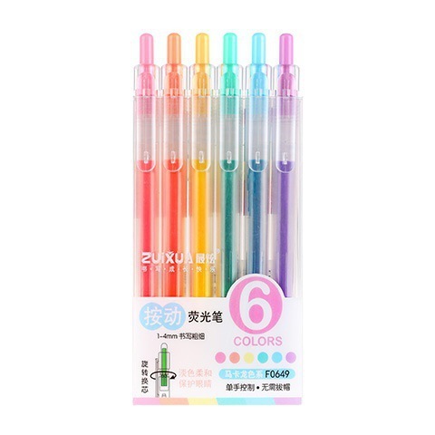 Press fluorescent marker pen macaron color series notebook marking annotation highlight student stationery colored pen 