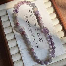 「紫气东来」梅花碧紫色串珠双圈手链女2024新款小众高颜值手链