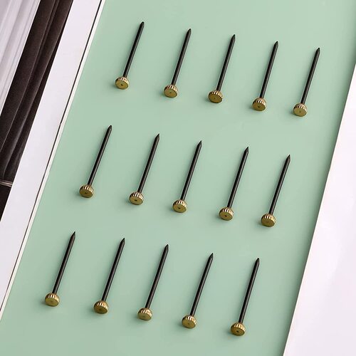 Cross-border supply of boxed black copper head nails, through-core copper head nail accessories wholesale, European style picture frame hook nails