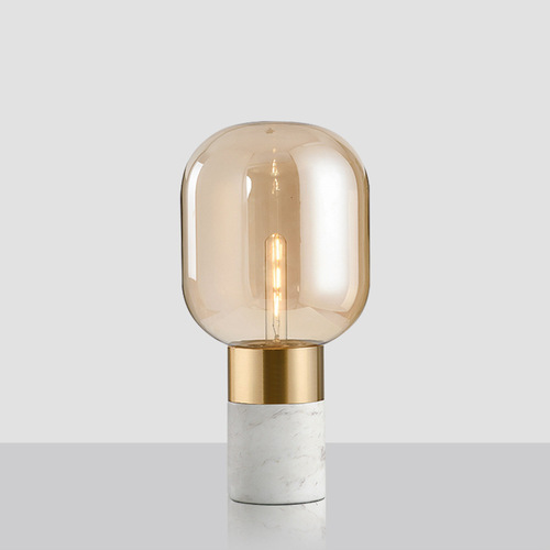 Modern Nordic Minimalist Creative Designer Bedroom Bedside Study Living Room Dining Room Lamp Marble Glass Table Lamp
