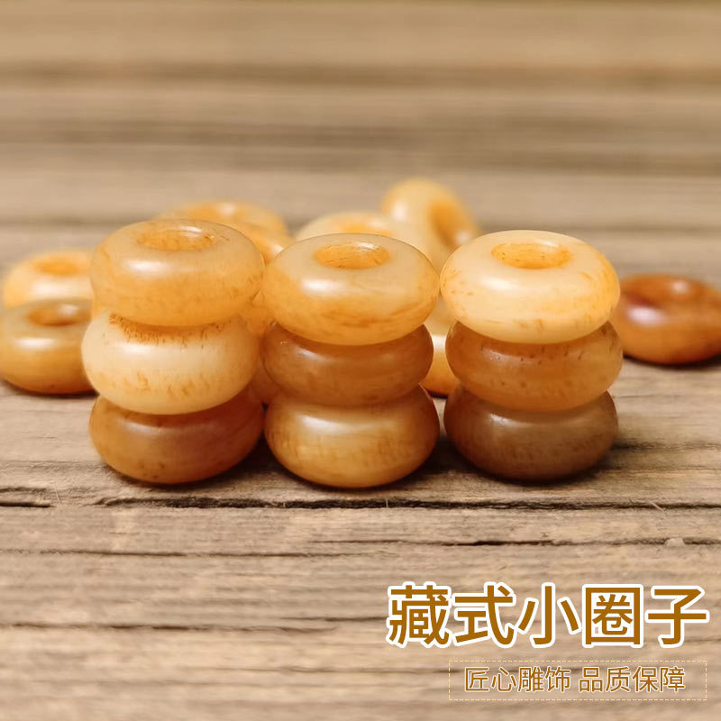 文玩藏式驼骨牛骨小圈子背运口卡扣卡子饰品配饰DIY驼骨黄料配饰