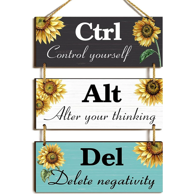 Amazon Подсолнечник вдохновляющее деревянное Listing Офис Ctrl+Alt+Del Дерево Сделано Продажи
