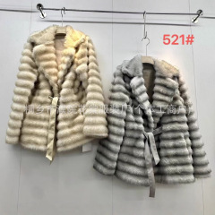 跨境爆款2025冬季领仿水貂中长款优雅环保皮草皮毛实拍图整皮