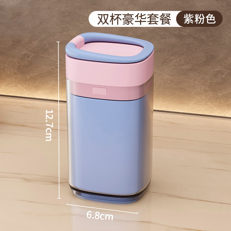 3 - en - 1 mini pequeño portátil dos tazas de cepillo de dientes taza de lavado traje de viaje compacto con cepillo de dientes conjunto de pasta de dientes