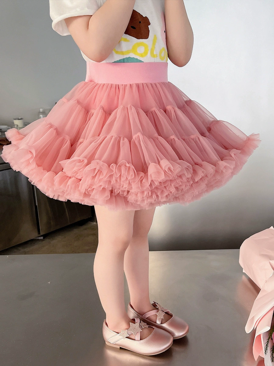 2025 новый балетная юбка? tutu skirt детская пушистая юбка выпуклая юбка второго поколения Gabonese girl cake skirt