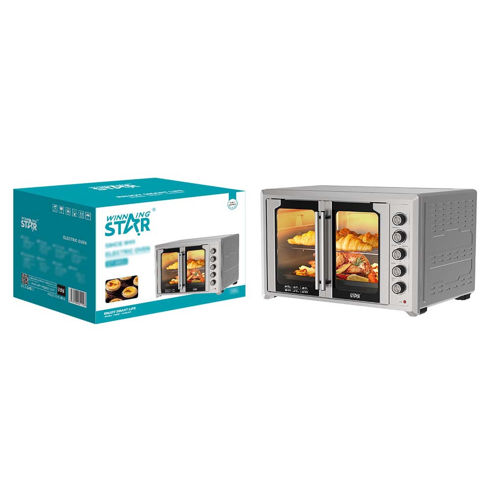 Winning star cross-border 100/120L horneado pollo asado pizza hogar acero inoxidable puerta a puerta horno francés